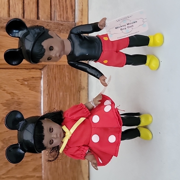 Pair of Madame Alexander Mickey and Minnie African American Boy and Girl - Picture 1 of 6
